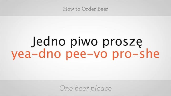 how to order a beer in polish