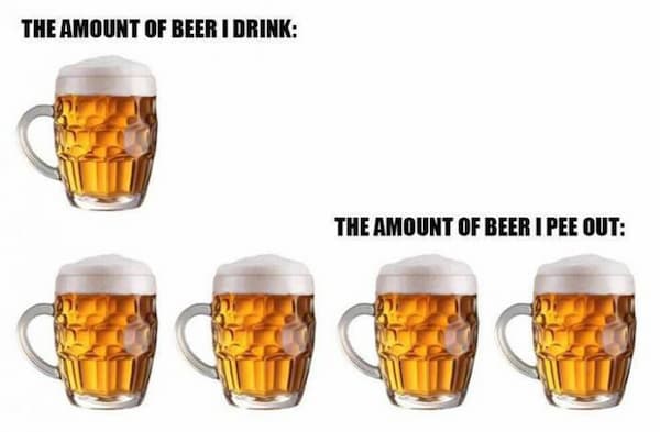beer makes me pee every few minutes