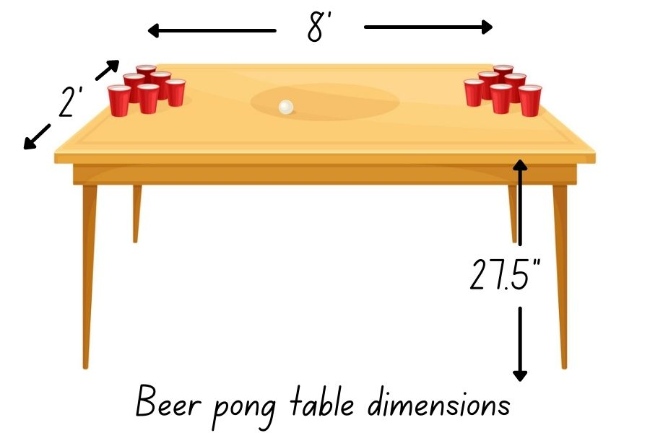  how long is a beer pong table in feet